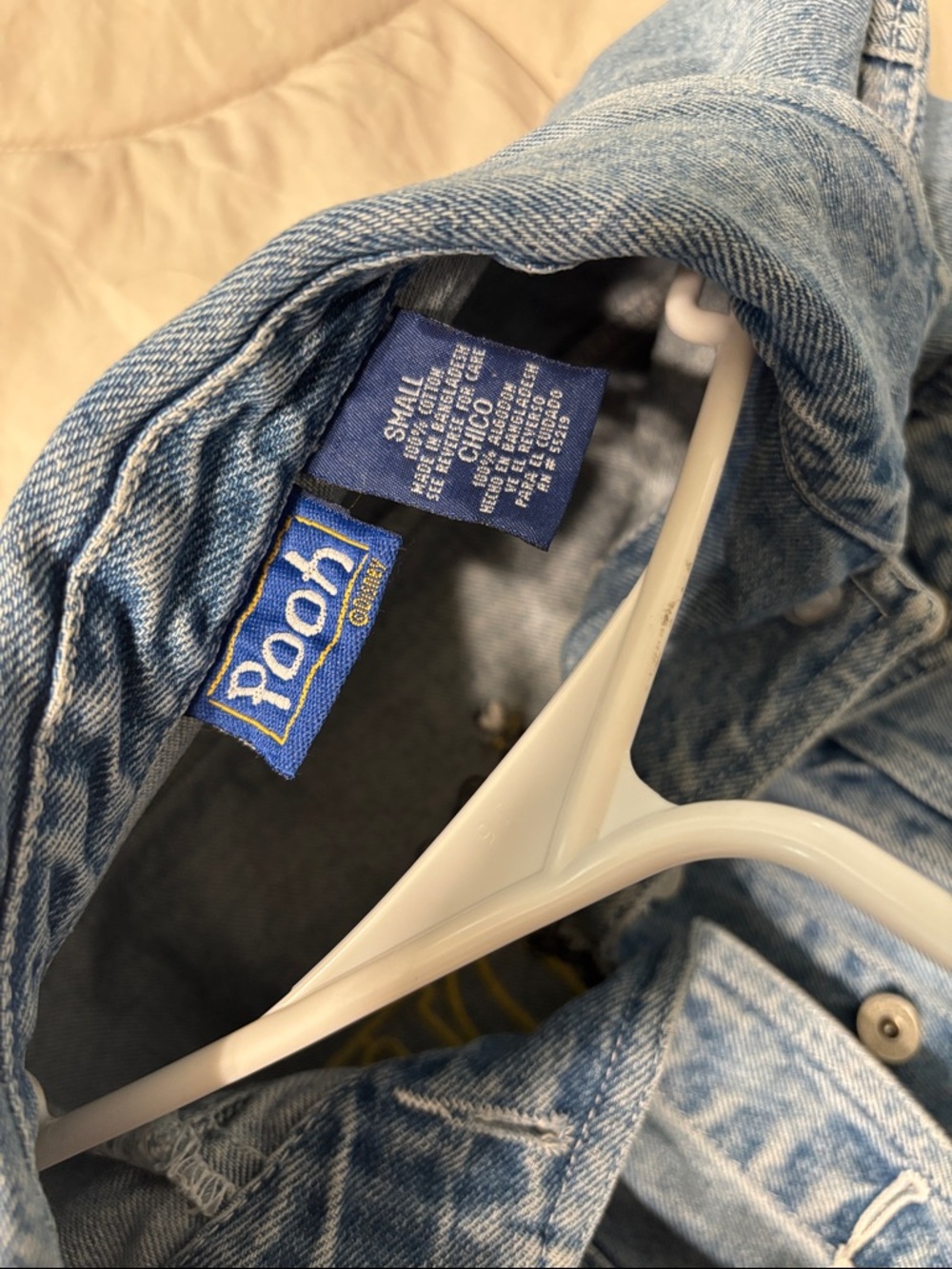 Vintage 90’s Winnie the Pooh Jean Jacket - Women’s Small - Picture 4 of 4